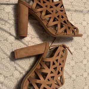 Taupe Suede Womens Heels 9